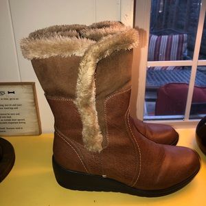 soft spots brown zip boots, thinsulate